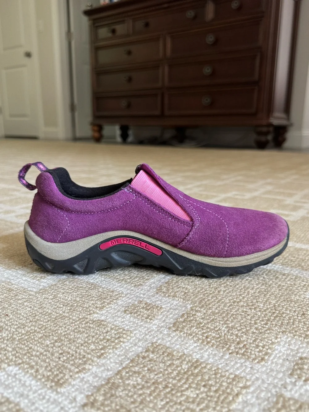 Merrell Kids Jungle Moc Frosty Waterproof Slip On Shoes Wineberry Girls 3.5